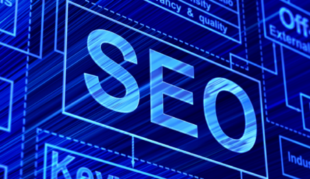 SEO in blau