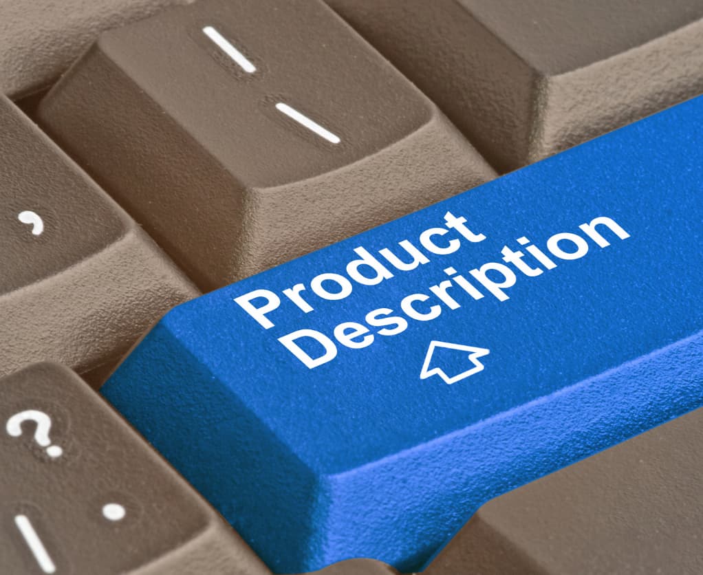 Blaue Taste mit "Product Description"