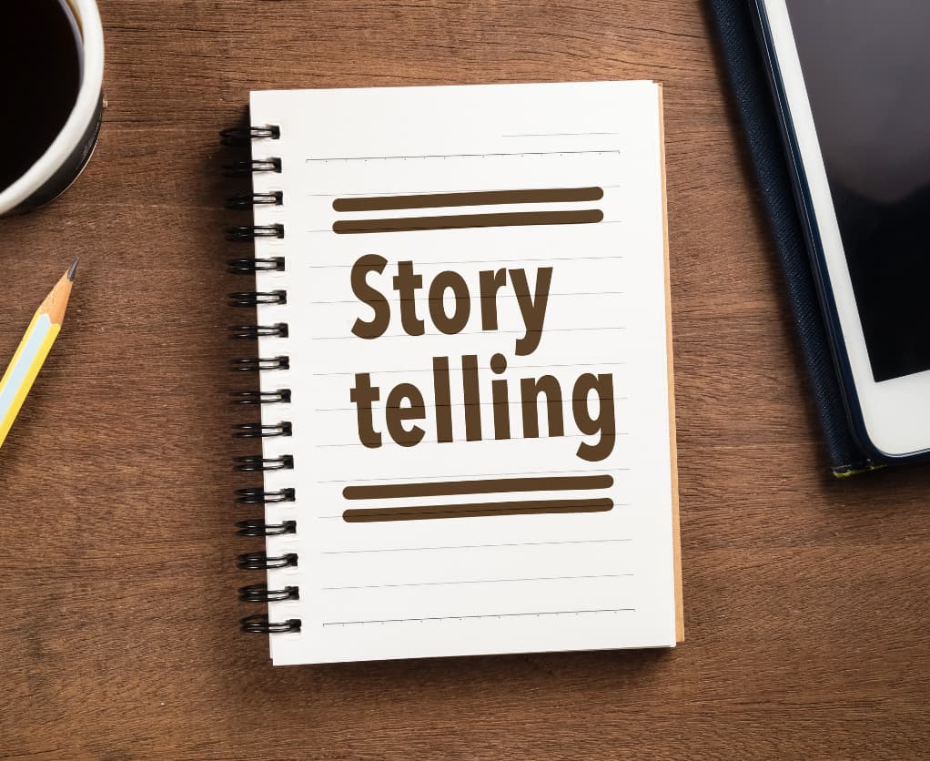 Heft mit Titel "Storytelling"