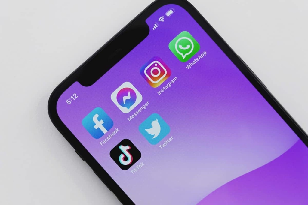 Social Media Apps auf Smartphone Bildschirm