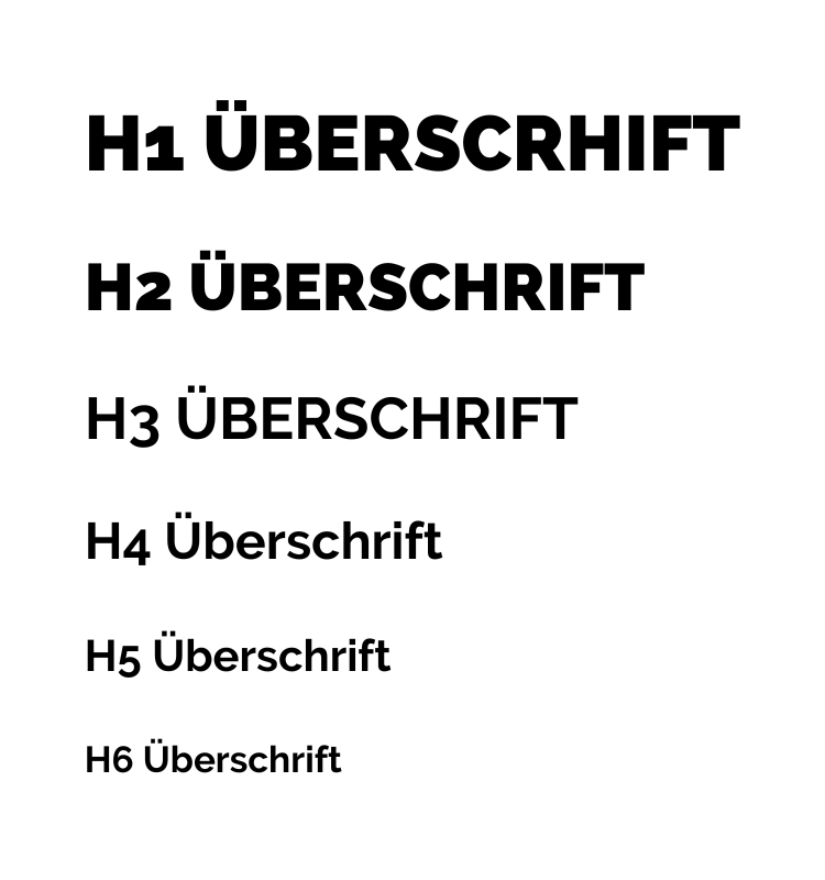 Überschriften H1 bis H6
