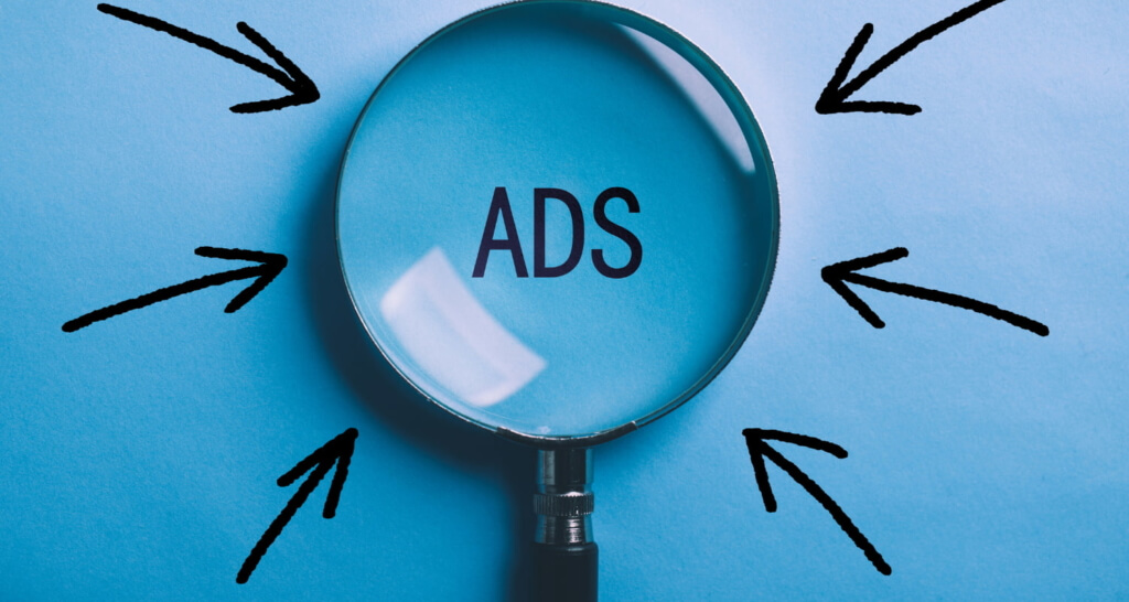 Lupe mit ADS in der Mitte