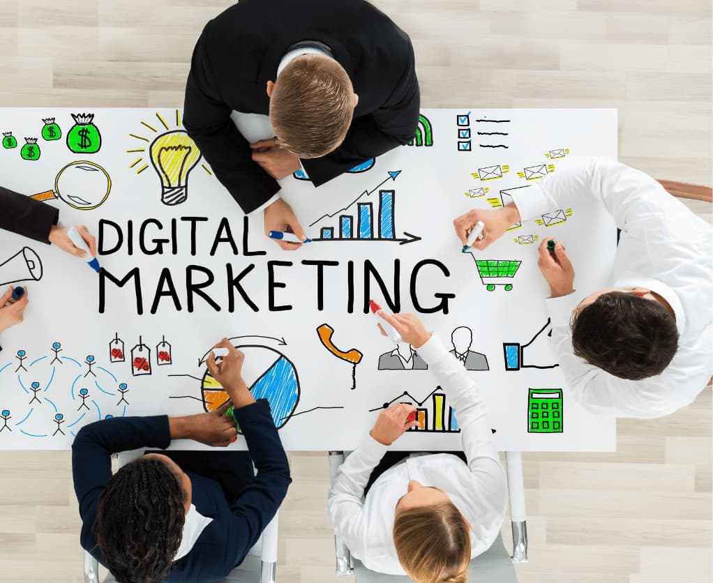 Digital Marketing Brainstorming im Team