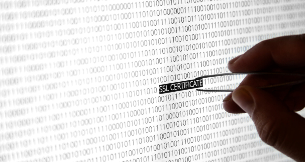 Bildschirm mit SSL-Zertifikat Markierung