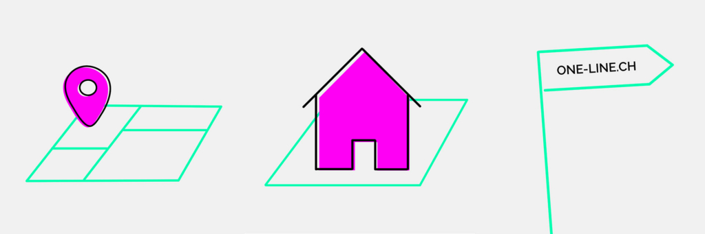 Domain, Hosting und Website Illustration