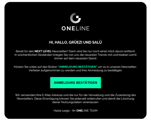 Beispiel für Double-Opt-In Mail