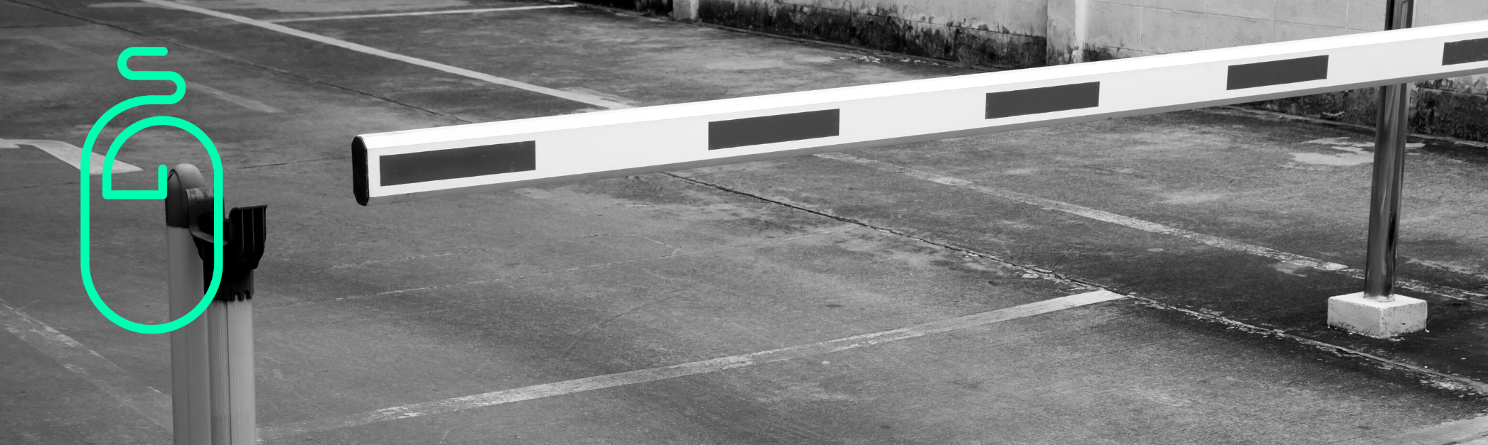 Barriere schwarz weiss und grünes Webdesign Icon